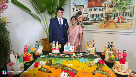 Fotoverslag van de receptie ter gelegenheid van 50 jaar Staatkundige Onafhankelijkheid van de Republiek Suriname, gehouden op het Paleis.